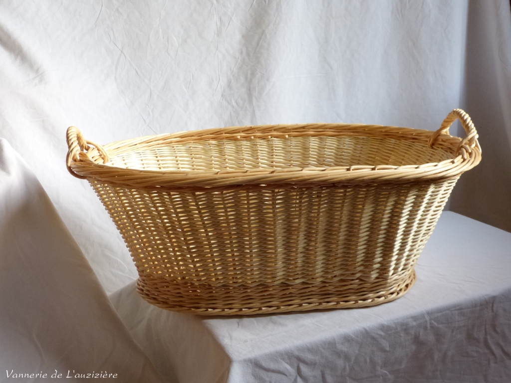 Panier lucette en osier buff bas | Maisons du Monde
