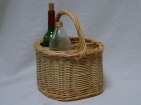 Panier porte bouteilles osier